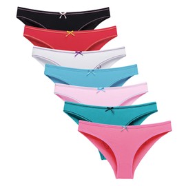 Agdoizry 7 Pack Women's One Week Colorful Bikini Panties Cotton Underwear Ladies Panties Week Days Printed Briefs Plus Size (as1, alpha, 3x_l, regular, regular, 7 Colors-1)