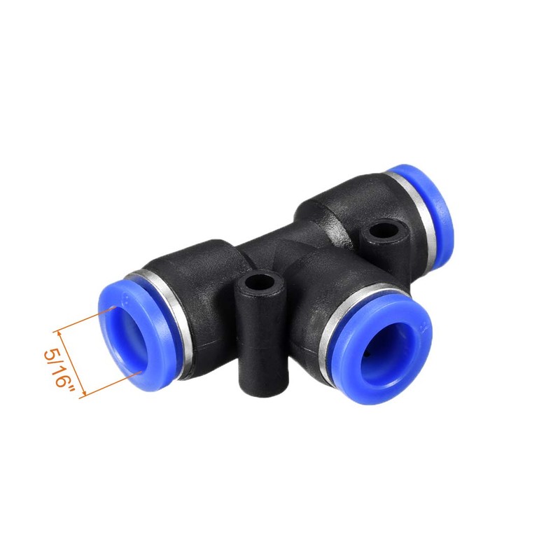 sourcing map Plastic Tee Push to Connect Tube Fittings 8mm