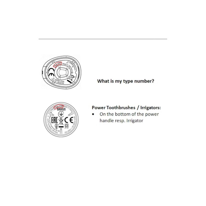 Oral-B Replacement D505 Power Handle, type 3772, white