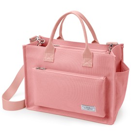 KALIDI Women's Tote Bag, 3-Way Use, Detachable Shoulder Strap, Shoulder Bag, Large Capacity, Freestanding, Canvas Tote, Canvas Tote Bag, For School Commutes, Commuting To Work Or Work, Unisex, Pink