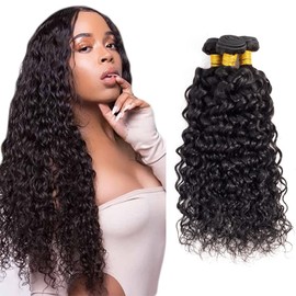 Water Wave Bundles Natural Black Human Hair Bundles Grade 8A Brazilian Remy Hair Weaves Extensions For Women 24 26 28 Inch