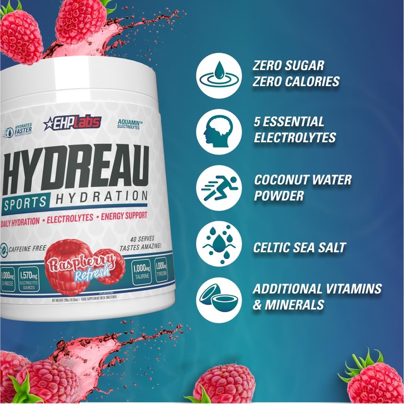 EHP Labs Hydreau Electrolytes Powder No Sugar - Hydration Powder