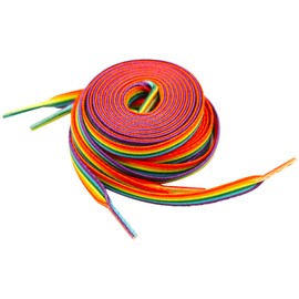 Pack of 2 Rainbow Shoelaces 120 cm Rainbow Flat Shoelaces for Gay Pride Rainbow Shoelaces for Adults Women Men Children Trainers Sports Shoes Accessories (0.8 cm), rainbow
