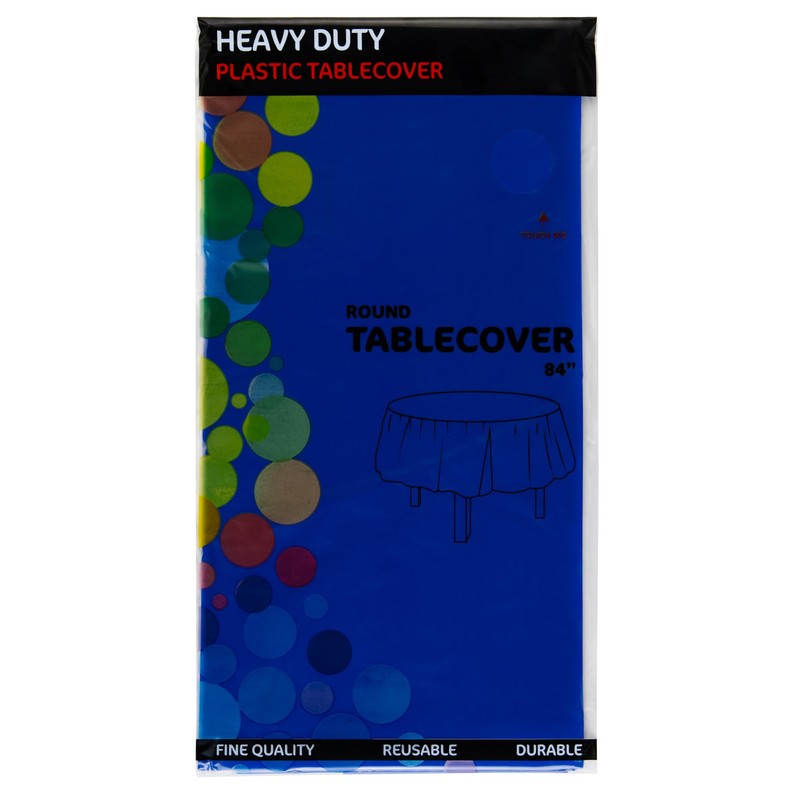 DecorRack 2 Round Tablecloths -BPA- Free Plastic, 84 inch, Dining