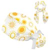 RODAILYCAY Gorro Quirúrgico Doodle Suns Amarillo Para Mujer Y Conjunto