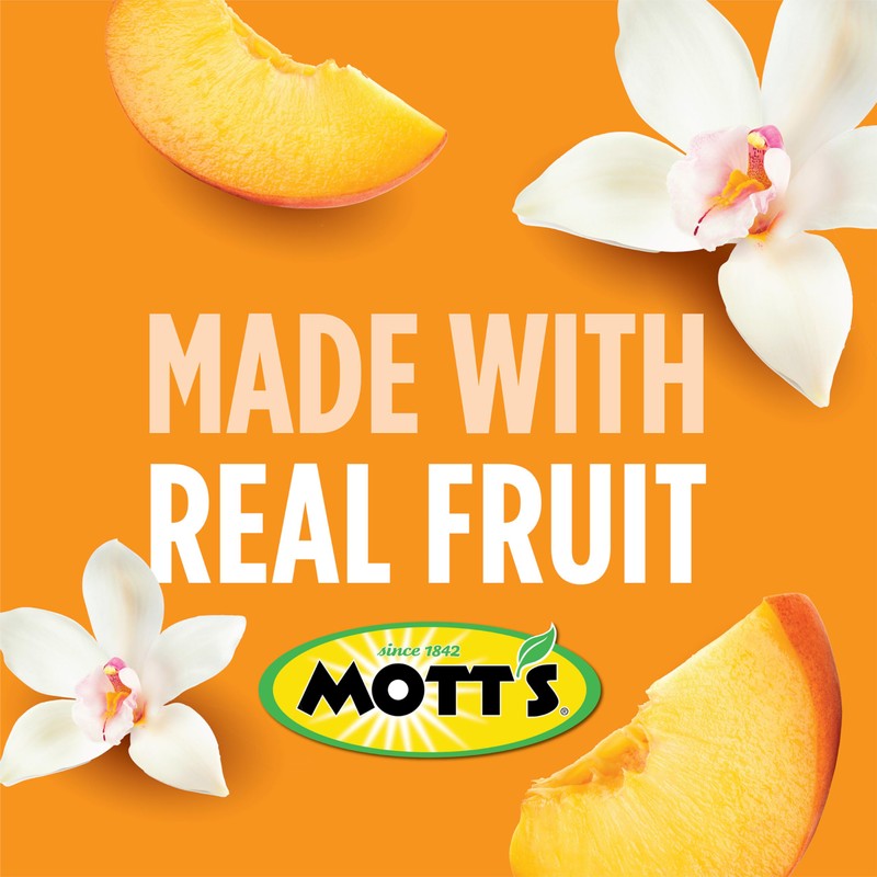 Mott’s Fruit Smoothies Vanilla Peach, 4.2 oz clear pouches, 8
