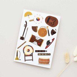 Korean Traditional Korean Traditional Children's Tattoo Emotional Style Gugak Instruments / 한국 국악 어린이타투 감성 스타일 국악기