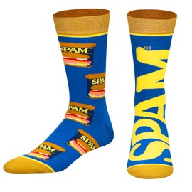 Odd Sox, Men's Funny Designer Novelty Food Snacks Socks, Spam Crew, Large Adult