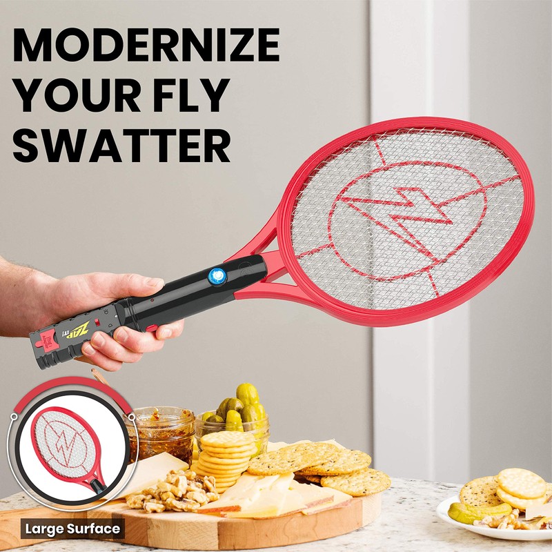 Zap It Bug Zapper Rechargeable Bug Zapper Racket, Electric Fly