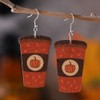 Cute Thanksgiving Coffe Earrings Autumn Maple Leaf Pie Pumpkin Beverage