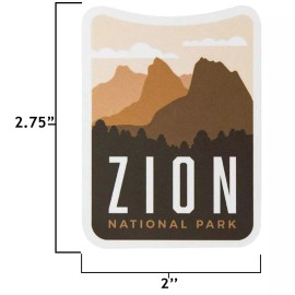 Vagabond Heart Souvenirs Zion Weatherproof Vinyl Travel Sticker - Gift or Souvenir