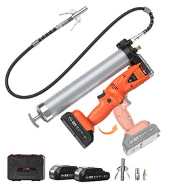 TaskStar 2-in-1 Electric Grease Gun: 10,000 PSI High-Pressure Battery Powered Grease Gun with 2×2.0Ah Batteries, 39.4" Hose, for Farm, Workshop & Heavy Machinery Maintenance