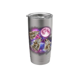 Coyote Howling At The Moon Wildlife colorful coyote Stainless Steel Insulated Tumbler