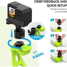 TELESIN S2 Quick Release 360 Flexible Mount Wrap Band, Bike Motorcycle Handlebar Roll Bar Tube Stick Pole Mounting Accessories for GoPro 13 12 11 10 8 Insta360 X5 X4 Ace Pro DJI Action 5 Pro Pocket 3