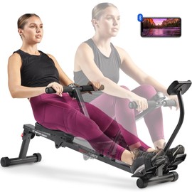 Sunny Health & Fitness Sunny Health & Fitness Smart Compact Adjustable Rowing Machine, 12 Levels Adjustable Resistance, Complete Body Workout, Connect via Bluetooth with Exclusive SunnyFit App - SF-RW1205SMART