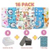 16 Pack Pañales Ecológicos Insertos Y Wetbag