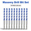 10 Pack 3/8 inch Concrete Drill Bit Set,Masonry Drill Bit