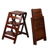 Bidesen 3 Step Stool Wooden Folding Ladder Chair Thickened Library