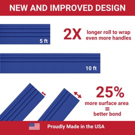 Tommy Tape Silicone Rubber Grip Wrap for Tool Handles, Fitness and Sporting Equipment - Blue 1.7mm x 60in