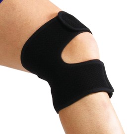 D&M Asmedy Knee Supporter, For Knees, 1 Piece, For Both Left and Right Use, Made in Japan, Black, One Size, Level 4, Open Type, Short Length, Fixed, Support, Stretchy, Compression