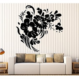 DesignToRefine Vinyl Wall Decal Flowers Bouquet Floral Nature Room Decor Stickers Large Decor (1130ig) Flame Red