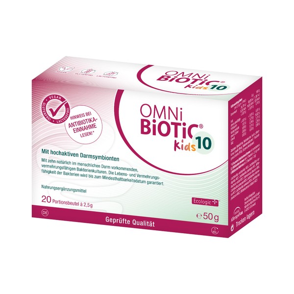 OMNi BiOTiC 10 Kids | 20 Servings (50 g) | 10 Bacterial Strains | 10 Billion Germs per Daily Dose | Powder | With Inulin | Vegan | Gluten Free | Lactose Free | For Daily Use
