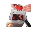 Fusionbrands PushBerry 2-in-1, One Step Kid-Friendly Strawberry Stem Removal, Hull,