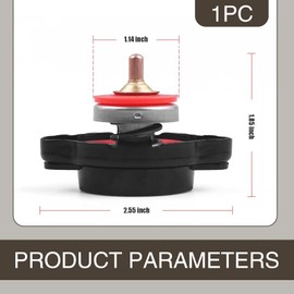 DYEKNEE 2 PCS Car Temperature-measurable 1.8 Fuel Tank Cap, Tightly Fitting Leak-proof Radiator Cap, High-pressure Radiator Covers with Thermometer, Universal for Off-road Vehicles Motorcycle (Black)