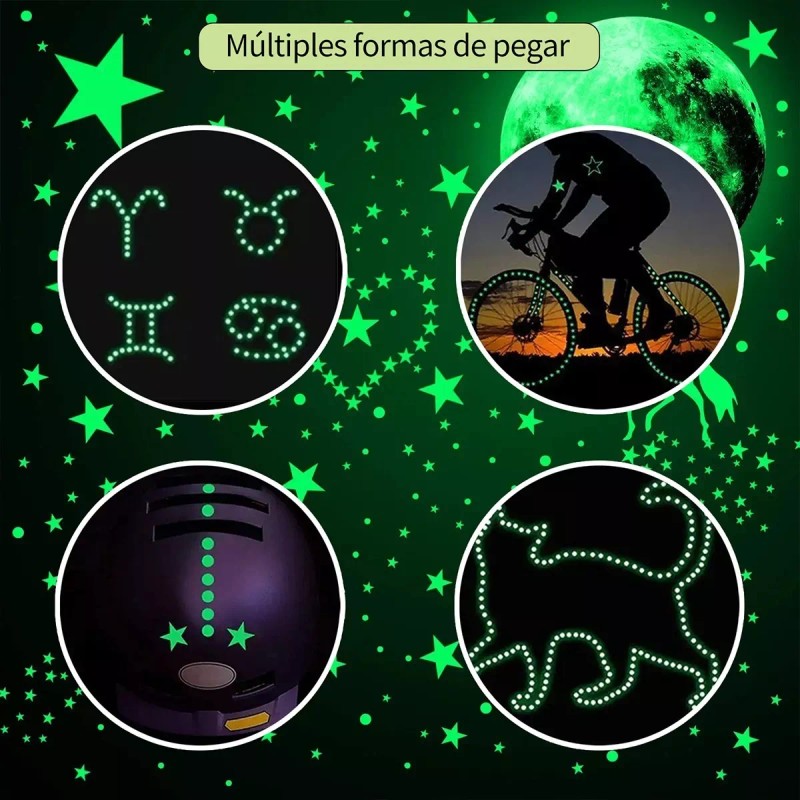 Show Me Pegatinas Fluorescente Para Decoración Luna Y Estrellas M254