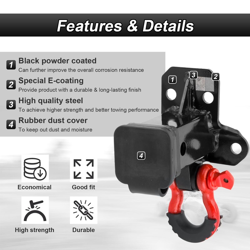 ROMELACK 2” Rear Receiver Trailer Hitch No Drill Compatible with