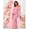 JustVH Women's Maternity Long Sleeve Off Shoulder Pregnancy Photography Dress