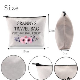 Oma Geschenk Muttertag Geschenk für Oma Oma Oma Reisetasche Besuch Umarmung Verderben Wiederholen Reise Kosmetiktasche, gebrochenes weiß, big, Grandy's Travel UK