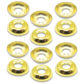 Pack of 200 Electro Brass Surface Screw Cup Washers Size No. 8 Countersunk Screw Surface Finishing Cup Washers for Gauge Size 8 Small Screw Cup Washer.