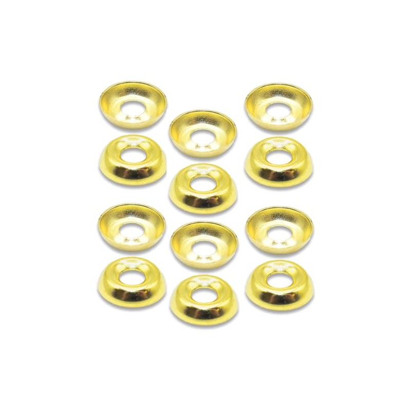 Pack of 200 Electro Brass Surface Screw Cup Washers Size