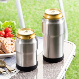 Atlas AWCH-350-500SVset Insulated Can Holder, Silver, 11.8 fl oz (350 ml), 16.9 fl oz (500 ml), Cold Insulated, For Outdoor Activities