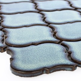 Ceramic Mosaic Tiles Trier Florentine Blue Speckled Shiny Wall Floor