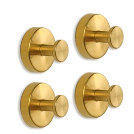 Season 2 Season Suction Cup Hooks for Shower, Heavy Duty Wreaths Hangers for Glass Door Window, Towel Hook No Drill Holder on Smooth Wall, Mirror, Tile for Home (4Pcs Gold)