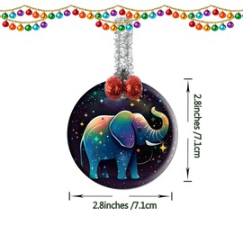 LCTCKP Elephant Christmas Ornaments Round Porcelain Ornament Ceramic Ornaments for Christmas Tree Hanging Ornaments Home Decoration Color Elephant Cute