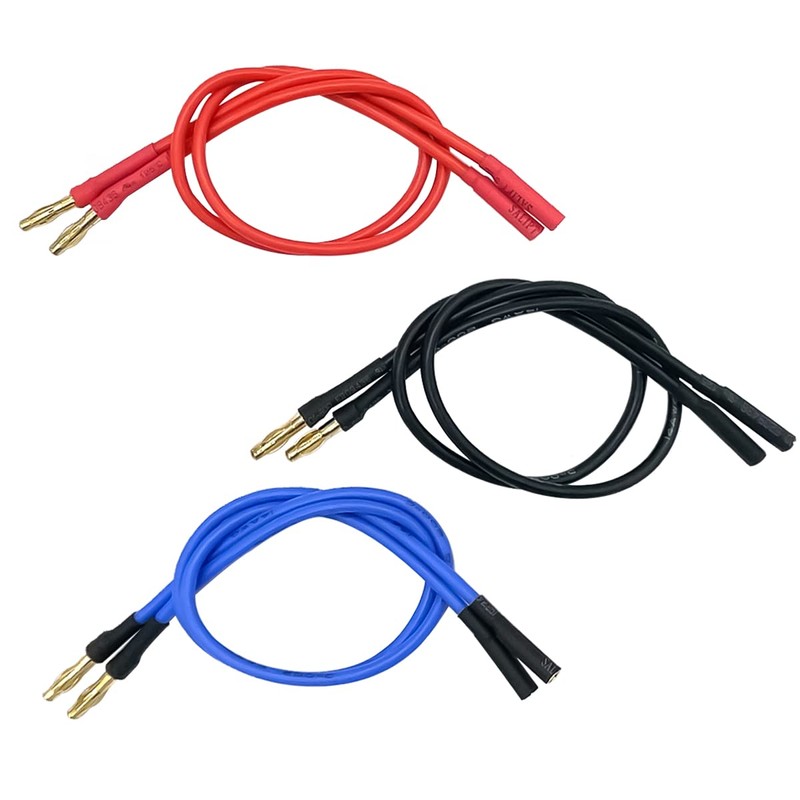 6PCS 4.0mm Banana Gold Bullet Connector Extension Cable for RC