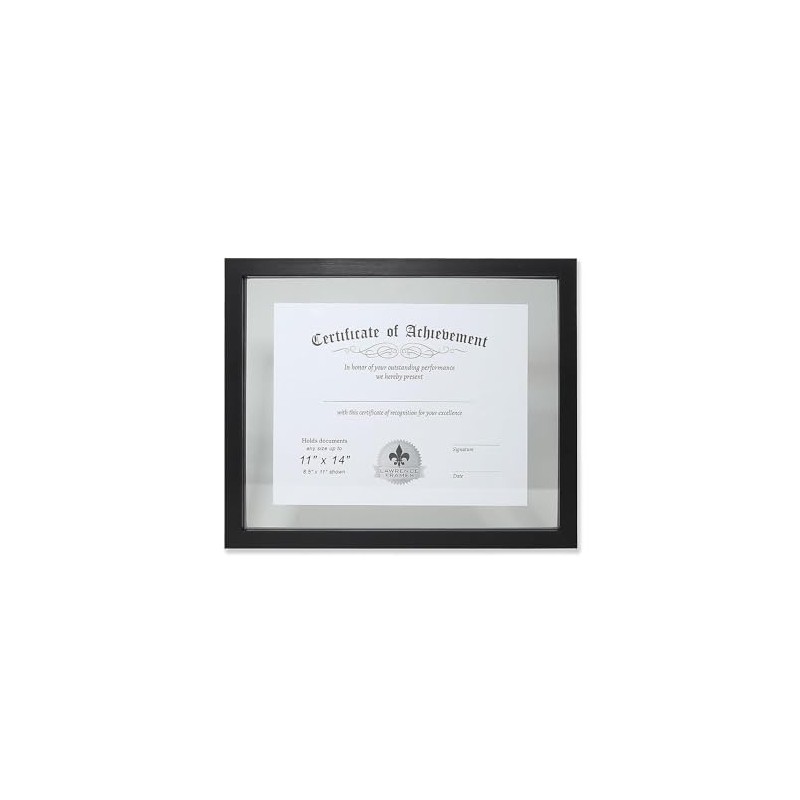 Lawrence Frames Multi Use Float Document Frame, Black, 11x14