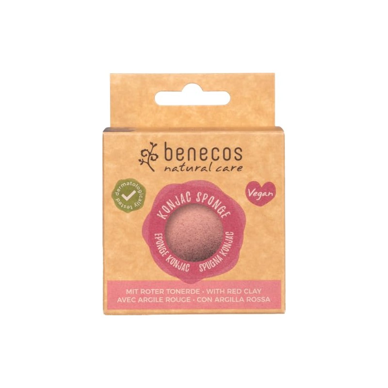 benecos Natural Konjac Sponge Red Clay (Pack of 2)