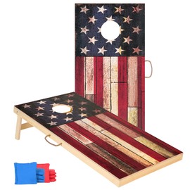 Solid Wood Cornhole Set, Sportdo Two Regulation Size 2' x 4' Cornhole Boards with 8 Cornhole Bags,Perfect for Indoor and Outdoor Games, Friends Competition,Tournaments