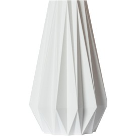 3D Vase Agneta Decorative Vase L 30 cm Floor Vase Decorative Vase Pampas Grass Dried Flowers (White)