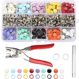 Selling Comfortable snap button punch colored border 50p + color arm 50p + silver arm 100p + silver number 1 100p + silver number 2 100p set / 편할궁리 똑딱이 단추 펀치 컬러테두리 50p + 컬러암 50p + 실버암 100p + 실버수1 100p + 실버수2 100p 세트
