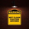 WET FLOOR CAUTION ADVISED Warning Yellow Black Aluminum Composite Sign