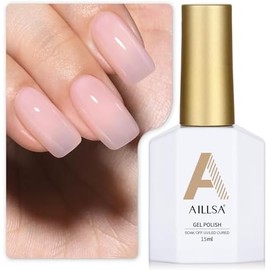 AILLSA Esmalte De Uñas En Gel Rosa Lechoso, Esmalte De Uñas En Gel Nude Natural, Esmalte Nude Translúcido De Color Claro, Esmalte De Uñas Rosa Neutro