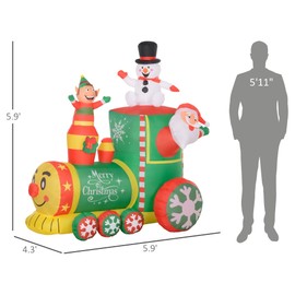 Udorich Christmas Inflatables Train for Heartwarming Holiday Cheer, Bright White LED Lights, Easy Setup, Lawn or Garden Decor
