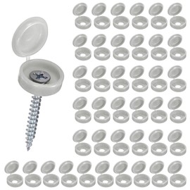 M METERXITY 200-Pack Plastic Hinged Screw Cover Caps, 6mm Shutter Screws with Caps, Fold Snap Washer Covers, Washer Flip Protection Covering M3 M4 M5 Screws Heads [Light Gray]