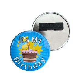 Secure ID It's My Birthday Button – Blue Pin Badge for Kids, Adults, Men & Women – Party Favor or Celebration Decoration for Boys & Girls (Clothing Magnet, 3")