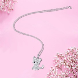 CheersLife Cat Necklace Girls Gift for Girls Chain Children Christmas Birthday Gift for Women Girls Ladies Necklace for Girls Jewellery Girls Chain Women's Necklace Children Girls, Stainless Steel,